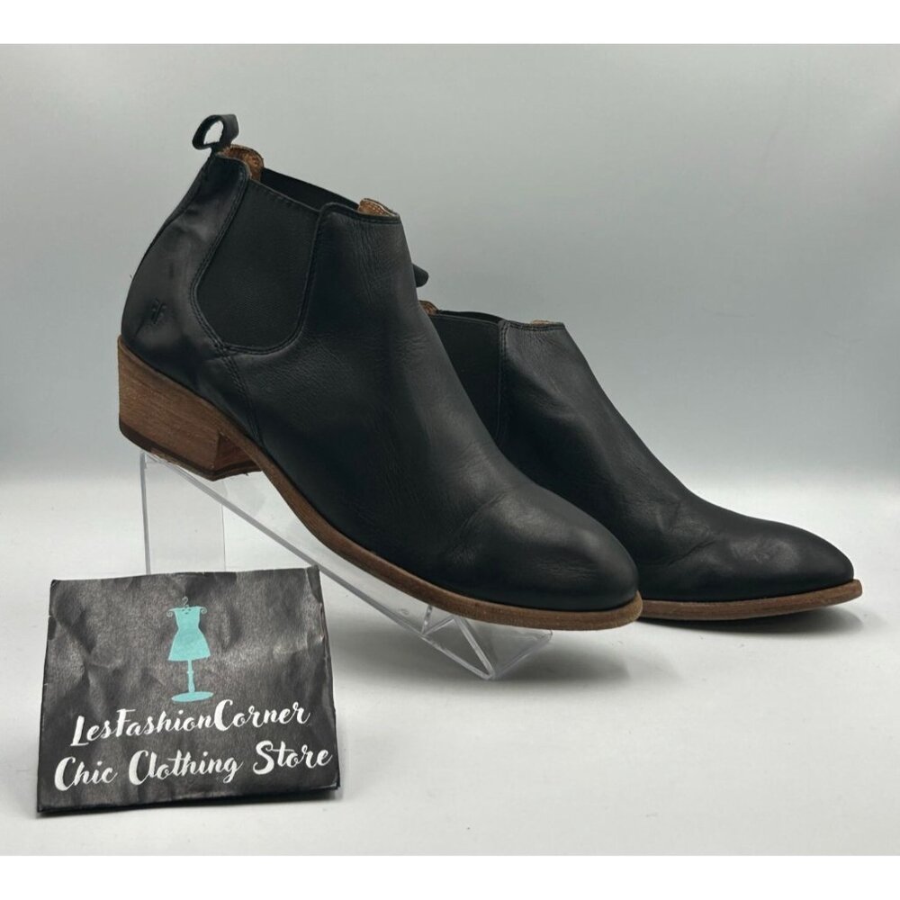 Frye Women's Black Leather Carson Chelsea Pull On Ankle Boots Size 9.5M 3250 - Picture 10 of 16